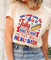 4th of July patriotic hot dog humor ready-to-press DTF transfer for custom t-shirts