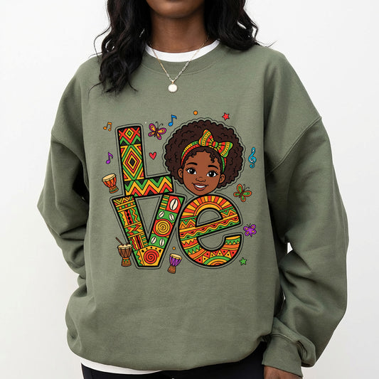 Shirt featuring a Black History-themed DTF transfer.