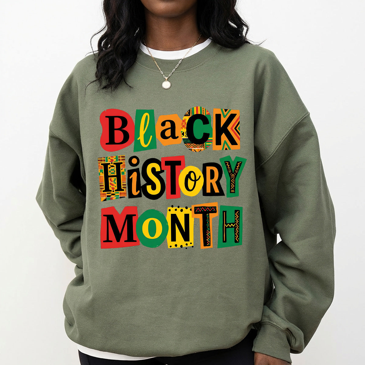 Shirt featuring a Black History-themed DTF transfer.