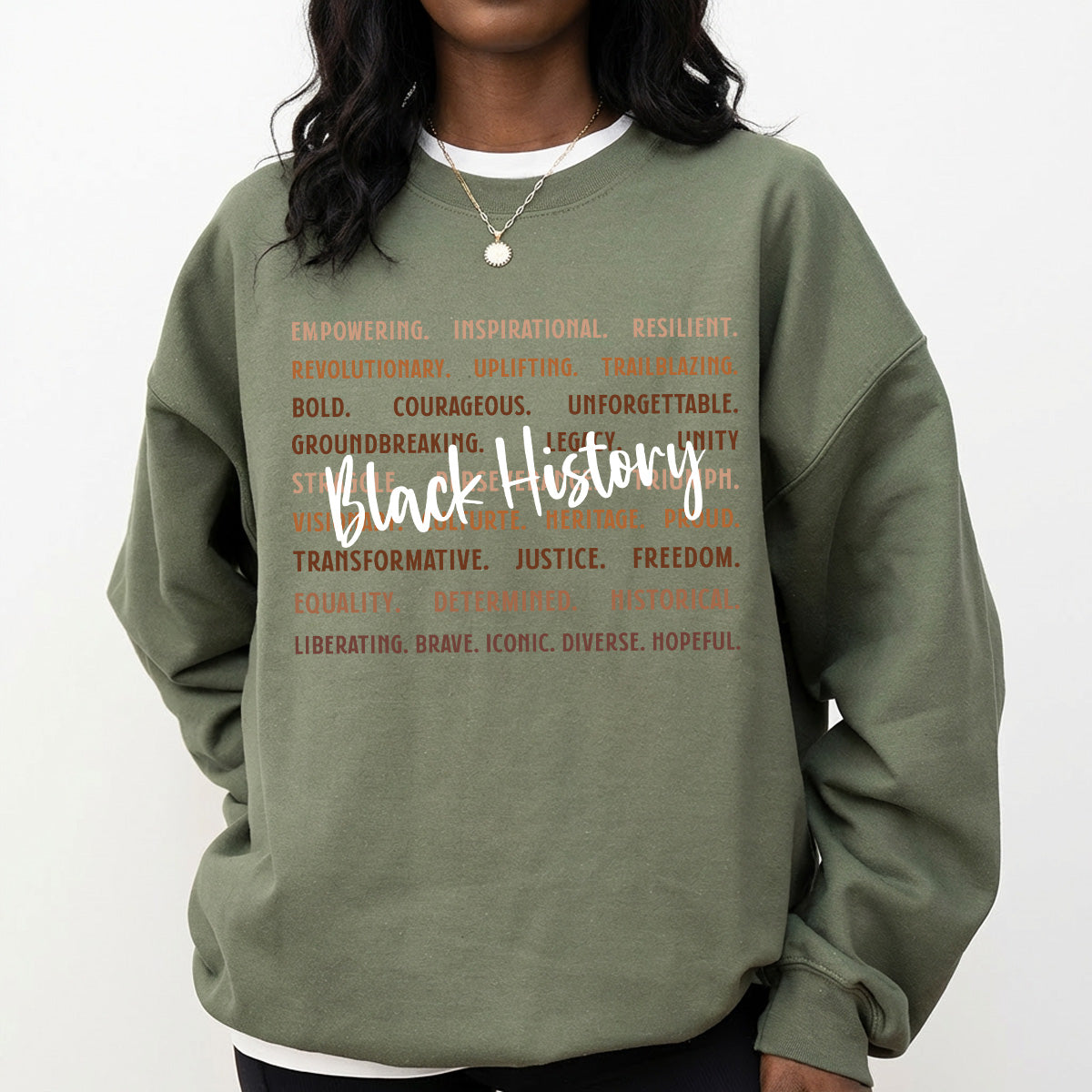 Shirt featuring a Black History-themed DTF transfer.