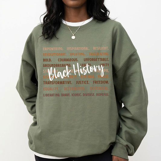 Shirt featuring a Black History-themed DTF transfer.