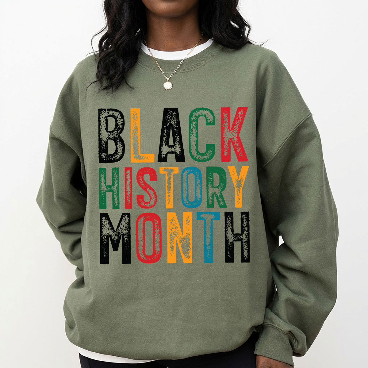 Shirt featuring a Black History-themed DTF transfer.