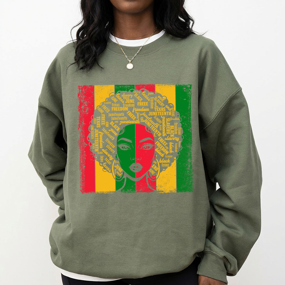 Shirt featuring a Black History-themed DTF transfer.