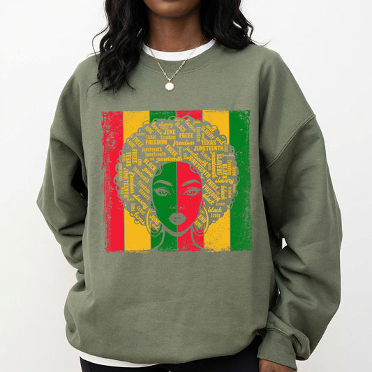 Shirt featuring a Black History-themed DTF transfer.