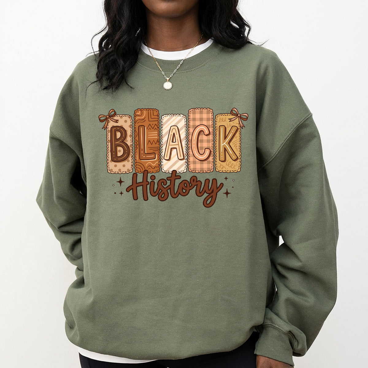 Shirt featuring a Black History-themed DTF transfer.