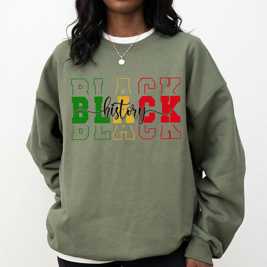Shirt featuring a Black History-themed DTF transfer.