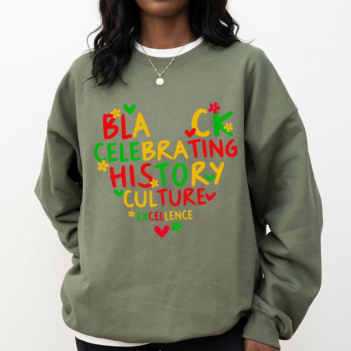 Shirt featuring a Black History-themed DTF transfer.
