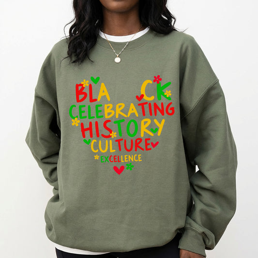 Shirt featuring a Black History-themed DTF transfer.