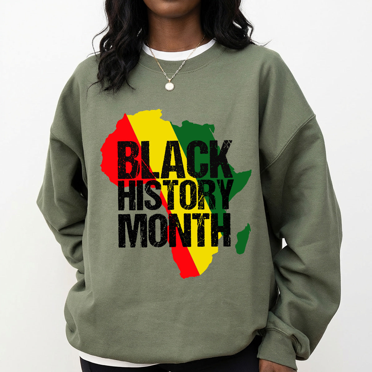 Shirt featuring a Black History-themed DTF transfer.