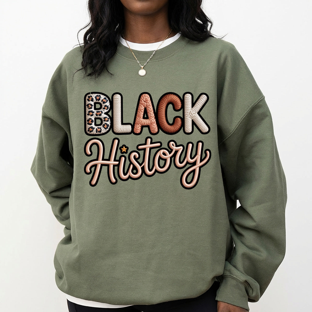 Shirt featuring a Black History-themed DTF transfer.