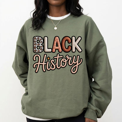 Shirt featuring a Black History-themed DTF transfer.