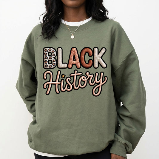Shirt featuring a Black History-themed DTF transfer.