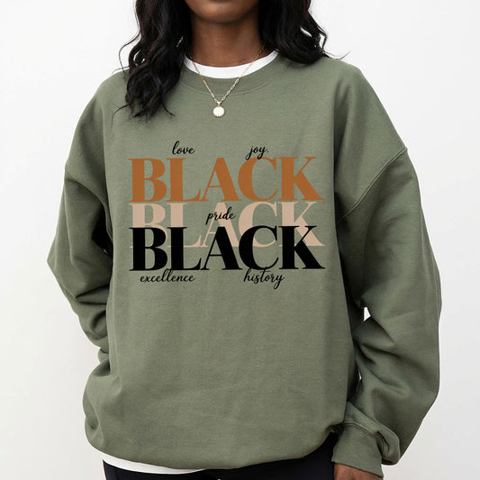 Shirt featuring a Black History-themed DTF transfer.