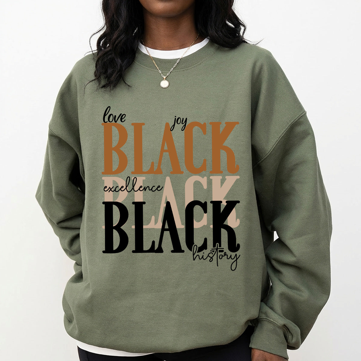 Shirt featuring a Black History-themed DTF transfer.