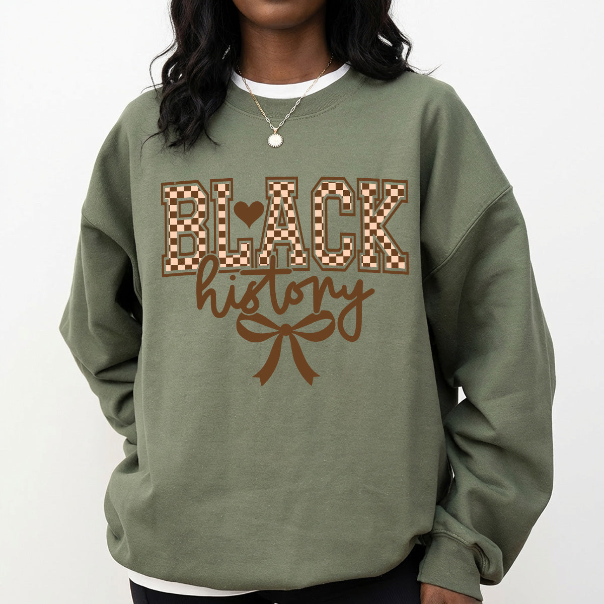 Shirt featuring a Black History-themed DTF transfer.