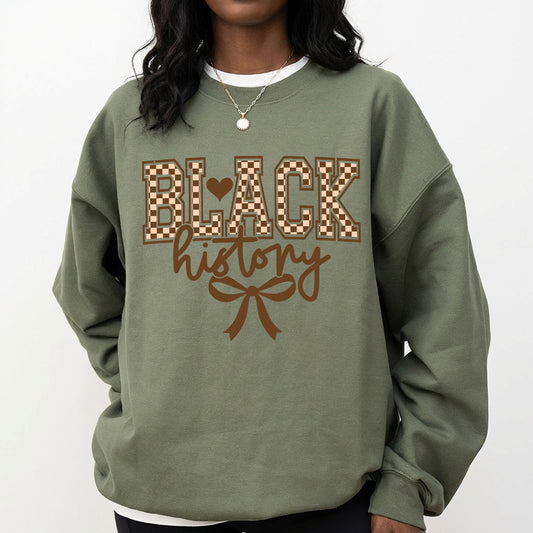 Shirt featuring a Black History-themed DTF transfer.