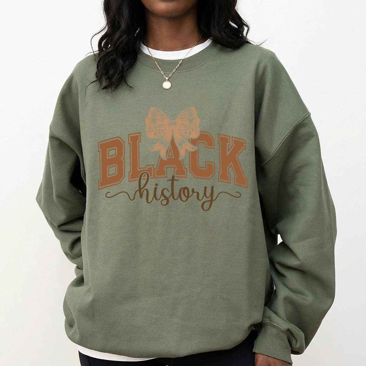 Shirt featuring a Black History-themed DTF transfer.