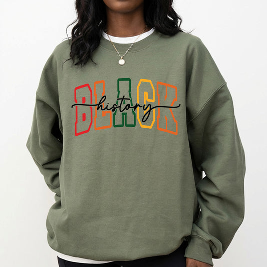 Shirt featuring a Black History-themed DTF transfer.