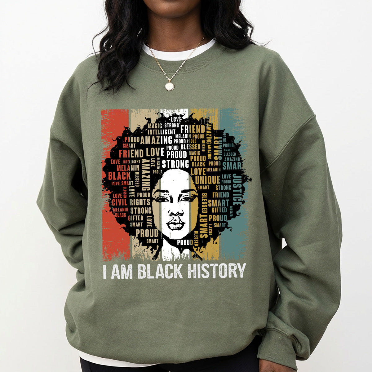 Shirt featuring a Black History-themed DTF transfer.