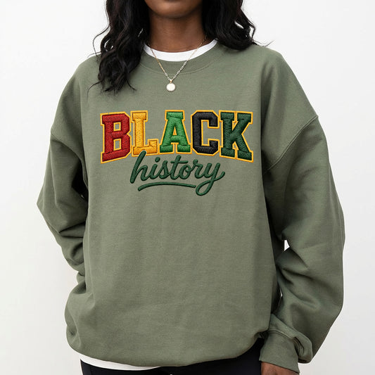 Shirt featuring a Black History-themed DTF transfer.