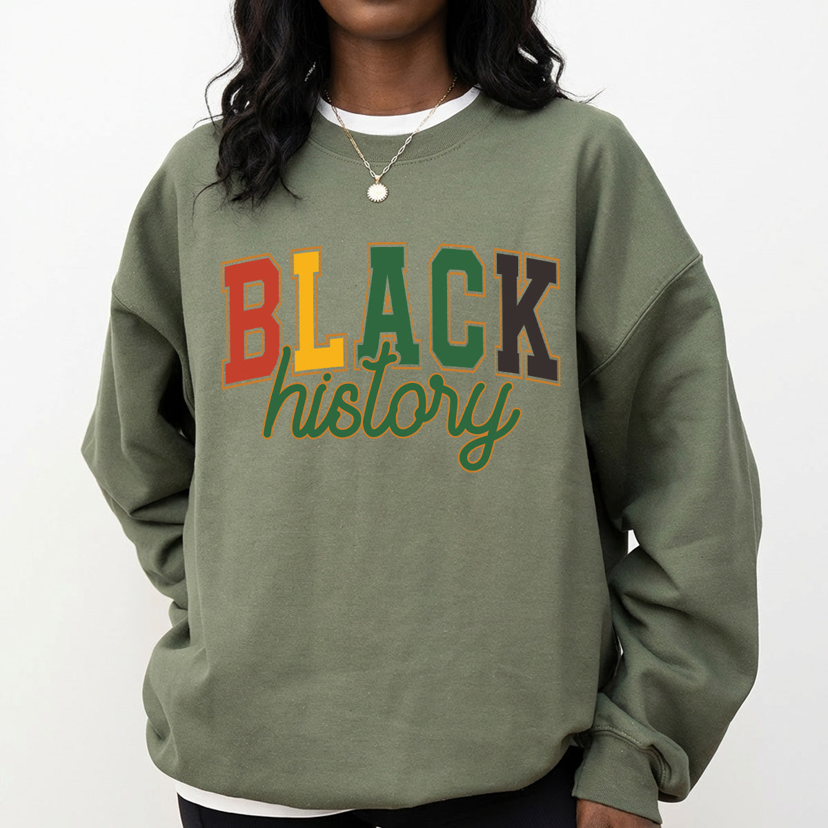 Shirt featuring a Black History-themed DTF transfer.