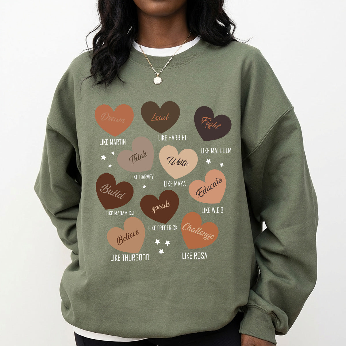 Shirt featuring a Black History-themed DTF transfer.