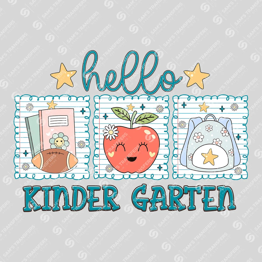 Hello Kindergarten Ready-to-Press DTF Transfer | SAT00035