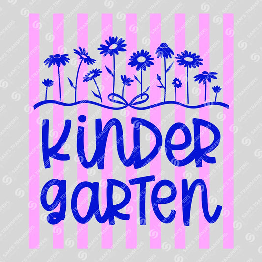 Apparel featuring a Kindergarten Wildflowers-themed DTF transfer.