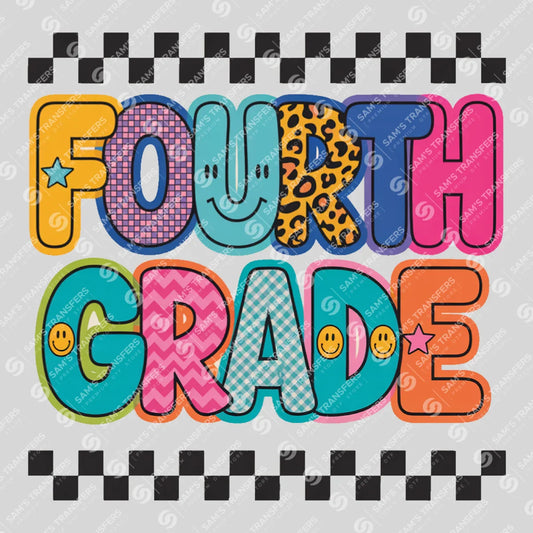 Apparel featuring a Fourth Grade-themed DTF transfer.