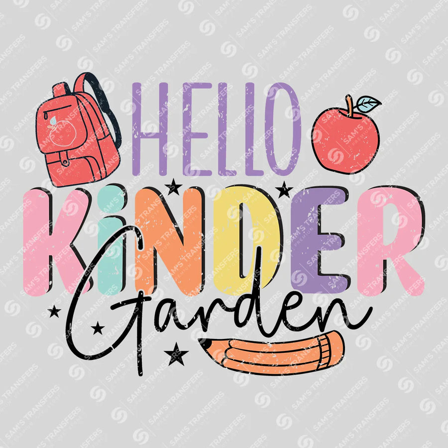 Hello Kindergarten Ready-to-Press DTF Transfer | SAT00081