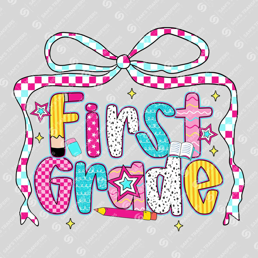 First Grade Ribbon Ready-to-Press DTF Transfer | SAT00128