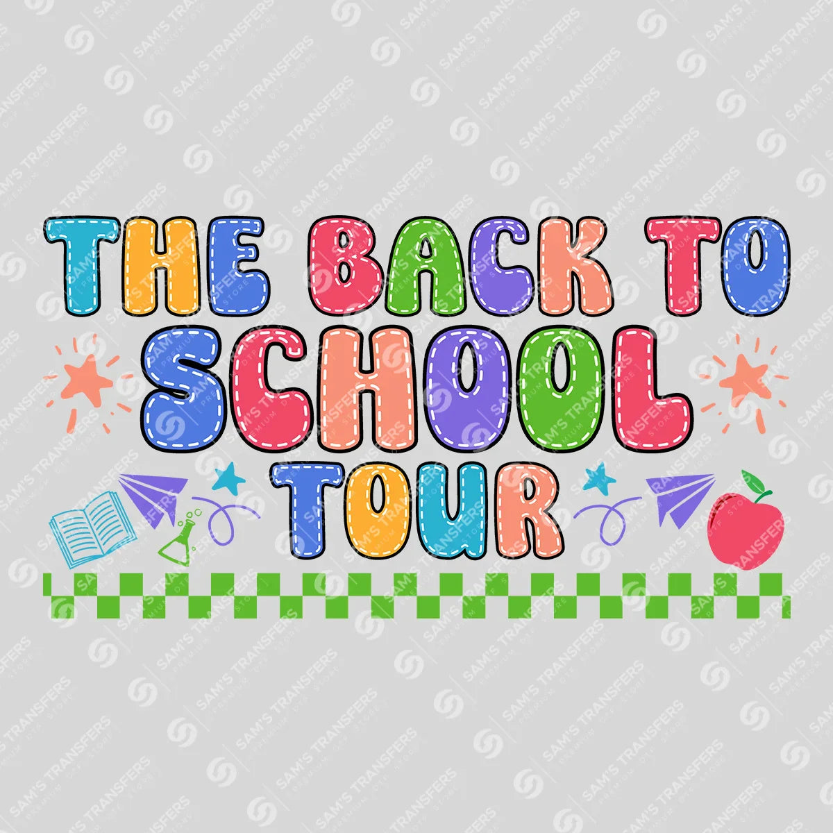 Apparel featuring a The Back to School Tour-themed DTF transfer.