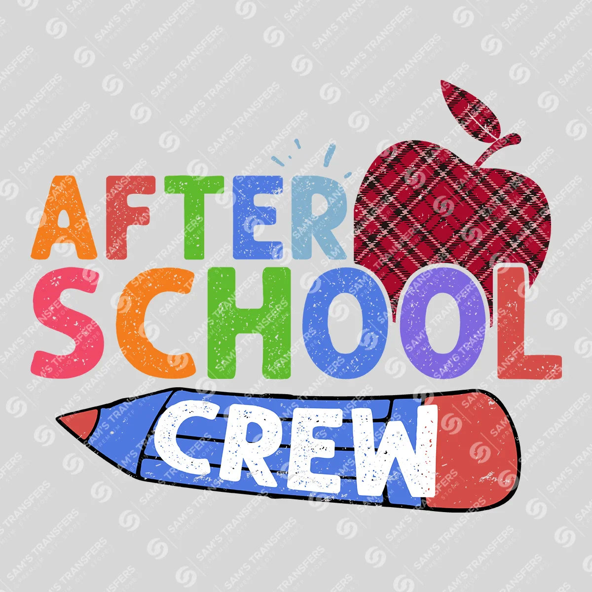 Apparel featuring a After School Crew-themed DTF transfer.