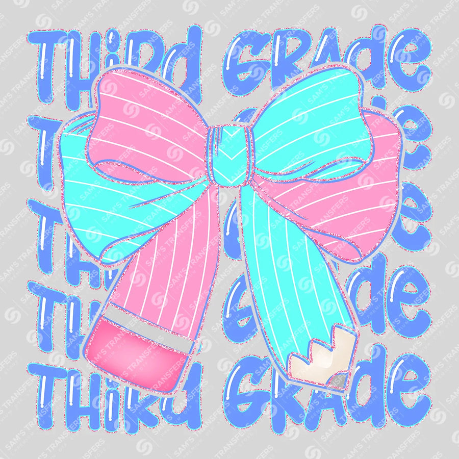 Third Grade Bow Ready-to-Press DTF Transfer | SAT00264