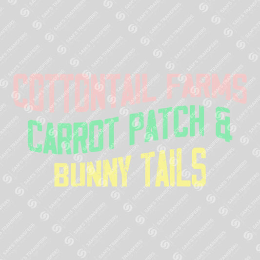 Apparel featuring a Cottontail Farms Bunny Tails-themed DTF transfer.