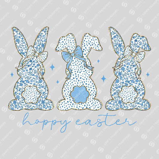 Apparel featuring a Hoppy Easter Bunnies-themed DTF transfer.