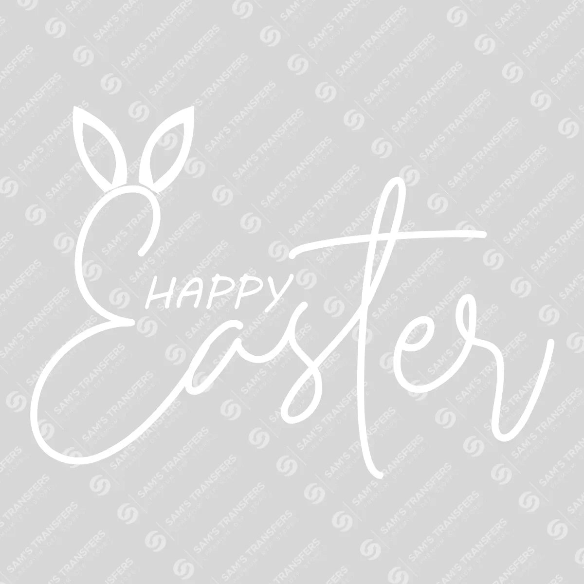 Apparel featuring a Happy Easter Script-themed DTF transfer.