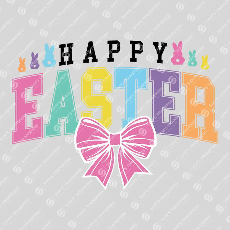 Happy Easter Bow Ready-to-Press DTF Transfer | SAT00316