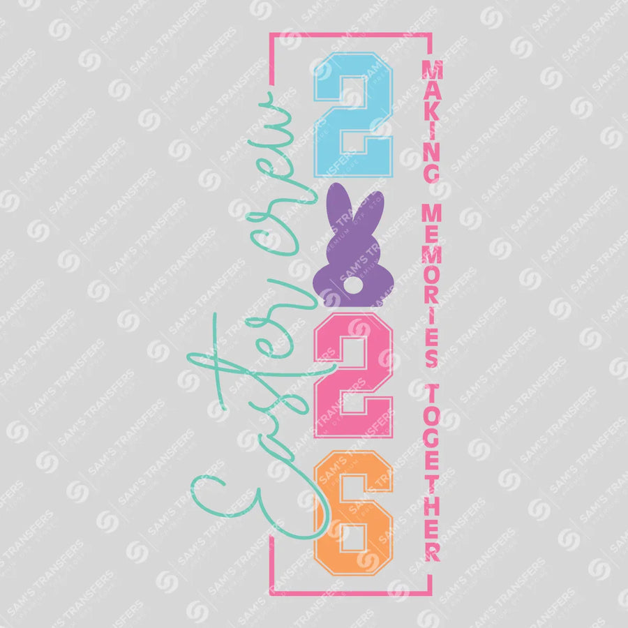 Easter Crew 2026 Vertical Bunny Ready-to-Press DTF Transfer | SAT00326