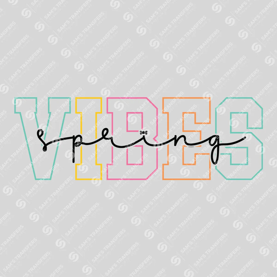 Spring Vibes Varsity Ready-to-Press DTF Transfer | SAT00339