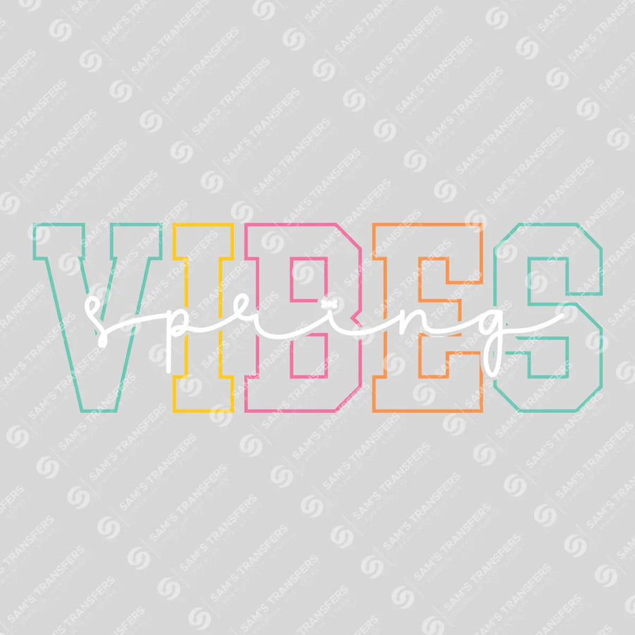Spring Vibes Outline Ready-to-Press DTF Transfer | SAT00340