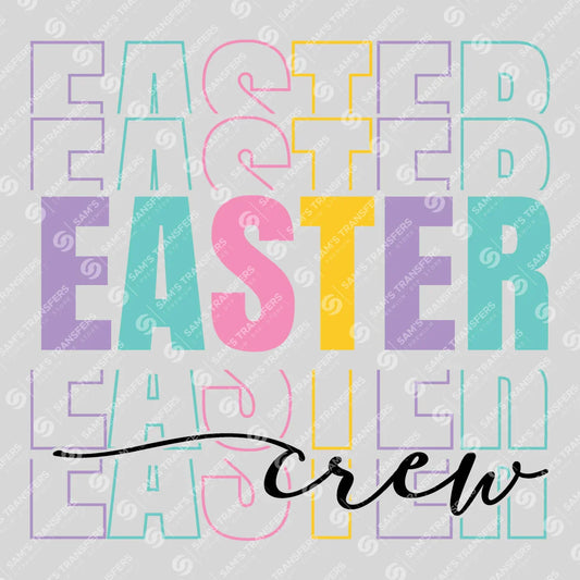 Apparel featuring a Easter Crew Echo-themed DTF transfer.