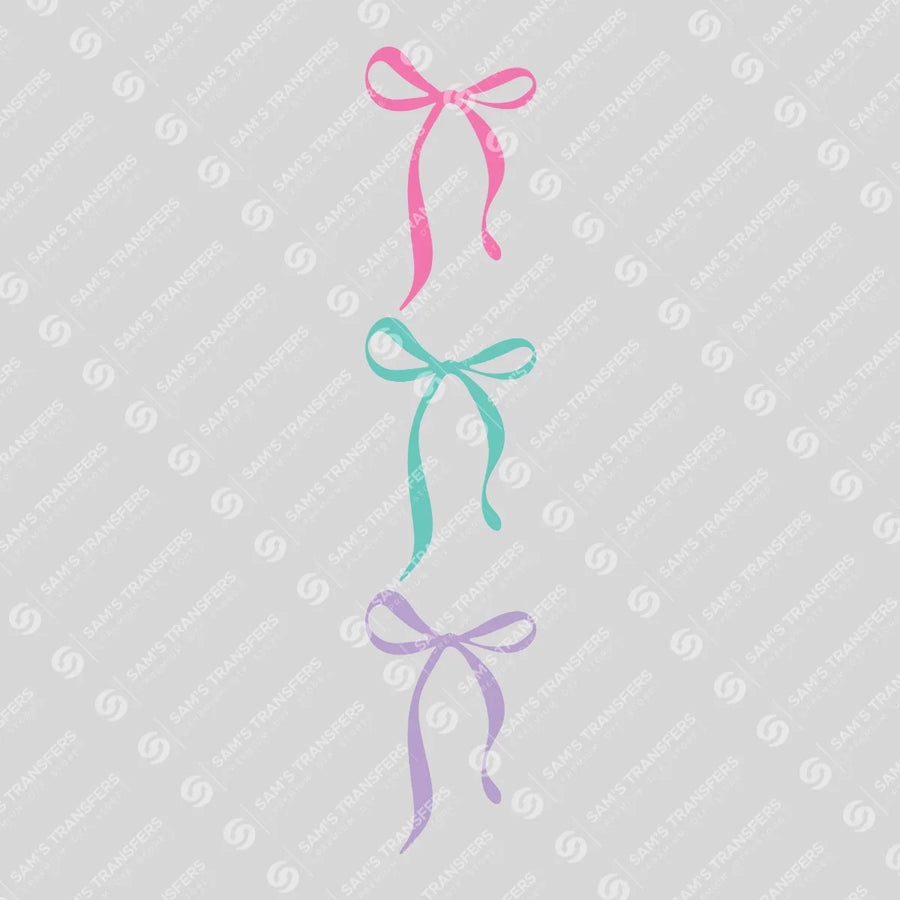 Pastel Bows Trio Ready-to-Press DTF Transfer | SAT00351