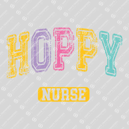 Apparel featuring a Hoppy Nurse-themed DTF transfer.