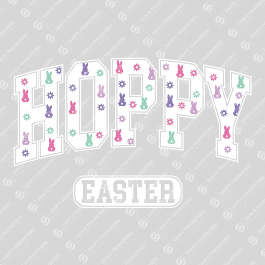 Apparel featuring a Hoppy Easter Floral-themed DTF transfer.
