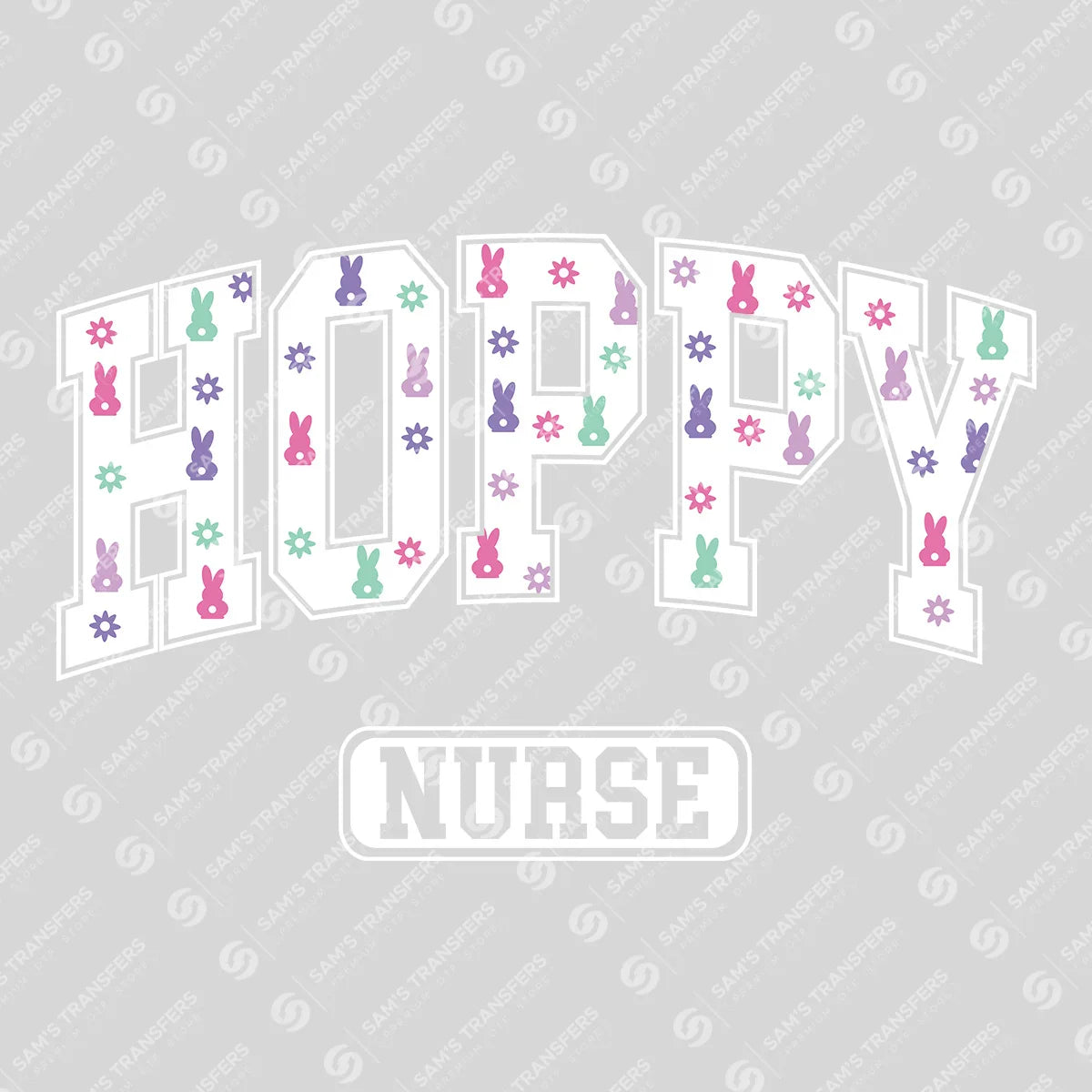 Apparel featuring a Hoppy Nurse Floral-themed DTF transfer.