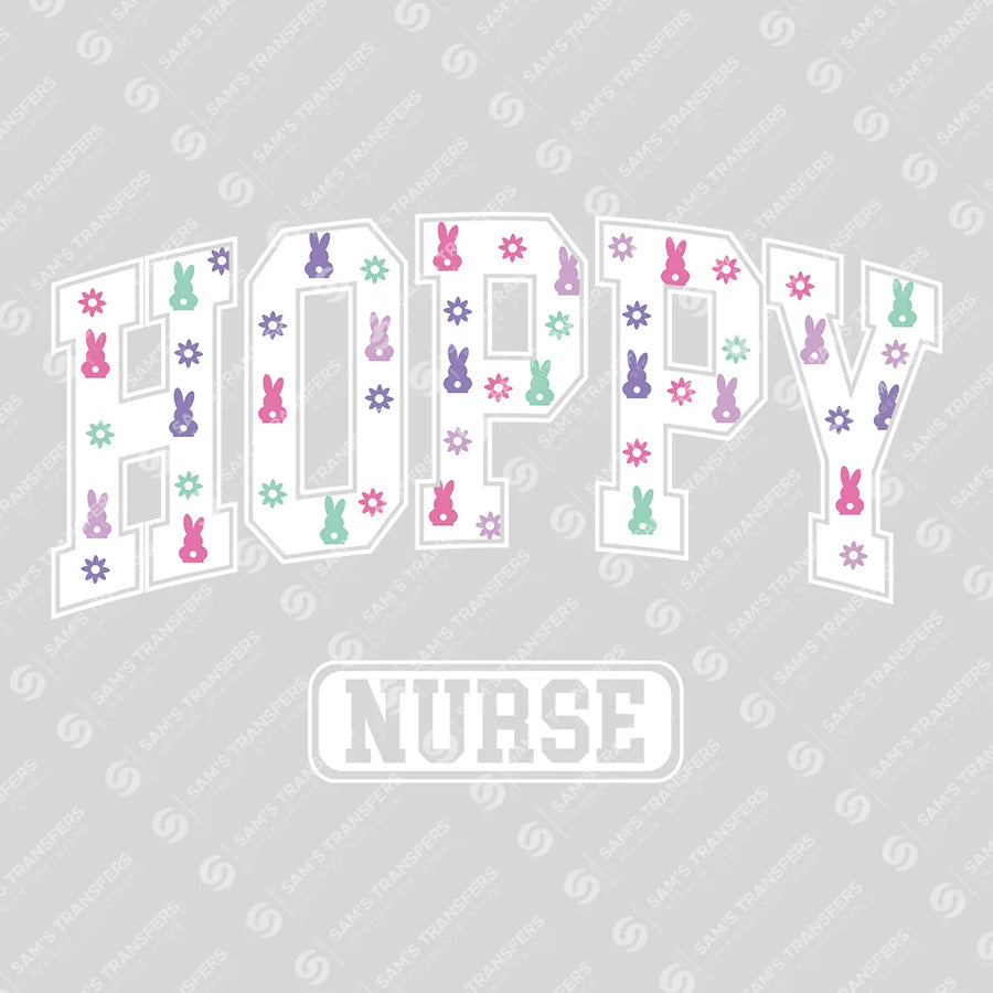 Hoppy Nurse Floral Ready-to-Press DTF Transfer | SAT00362
