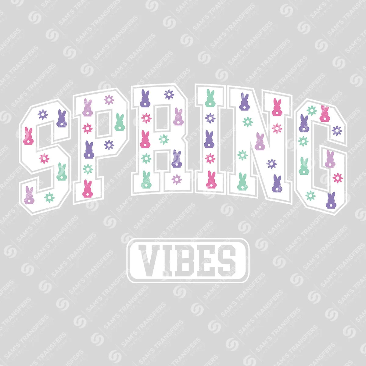 Apparel featuring a Spring Vibes Floral-themed DTF transfer.