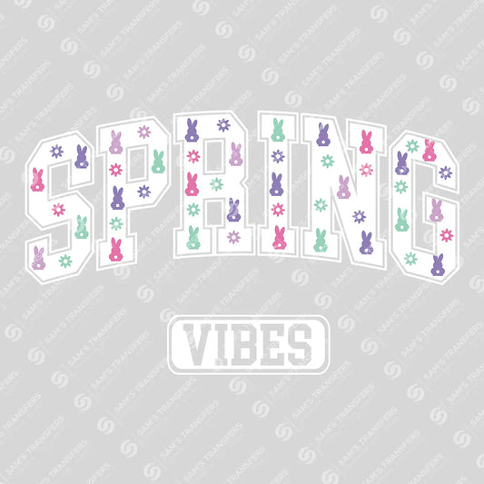 Apparel featuring a Spring Vibes Floral-themed DTF transfer.