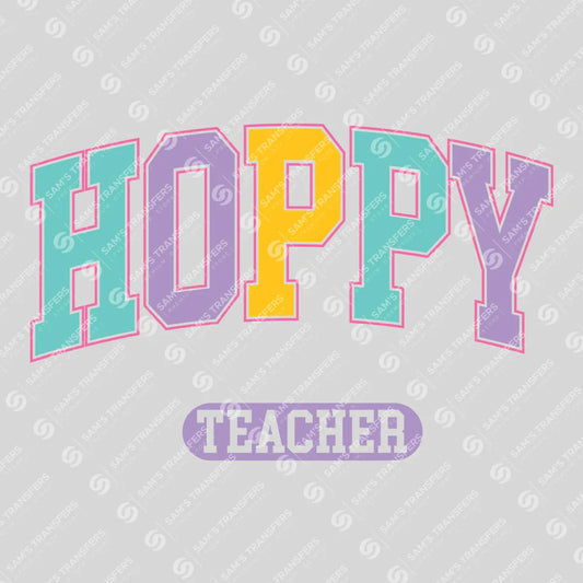 Apparel featuring a Hoppy Teacher Outline-themed DTF transfer.
